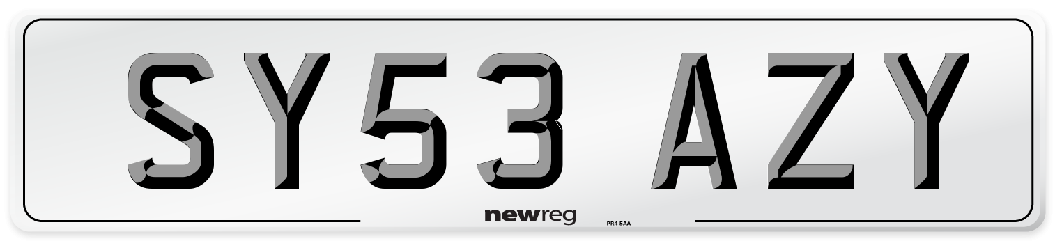 SY53 AZY Number Plate from New Reg